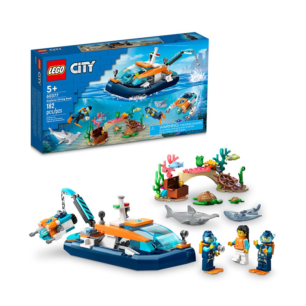 LEGO City Explorer Diving Boat 60377 Building Toy Set (182 Pieces) - Mastermind Toys___229701