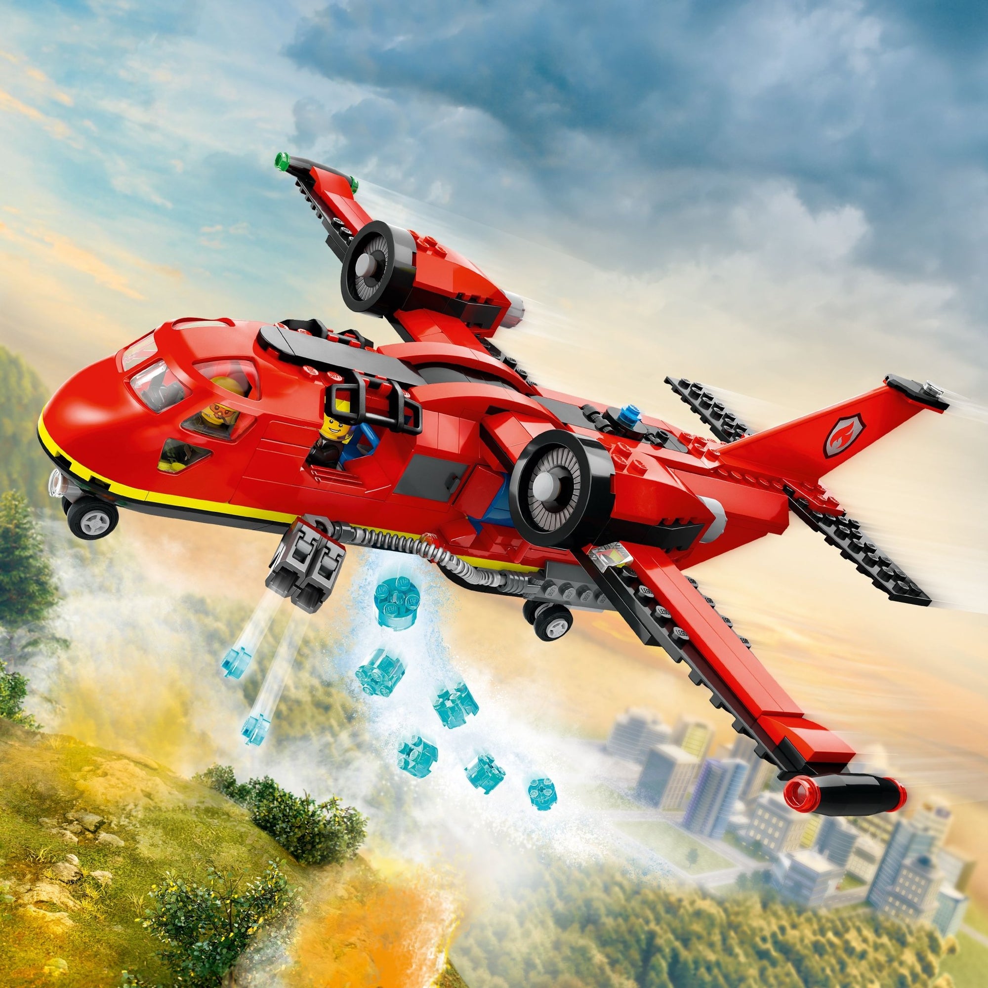 LEGO City Fire Rescue Plane Toy for Kids Set 60413 - Mastermind Toys___232576