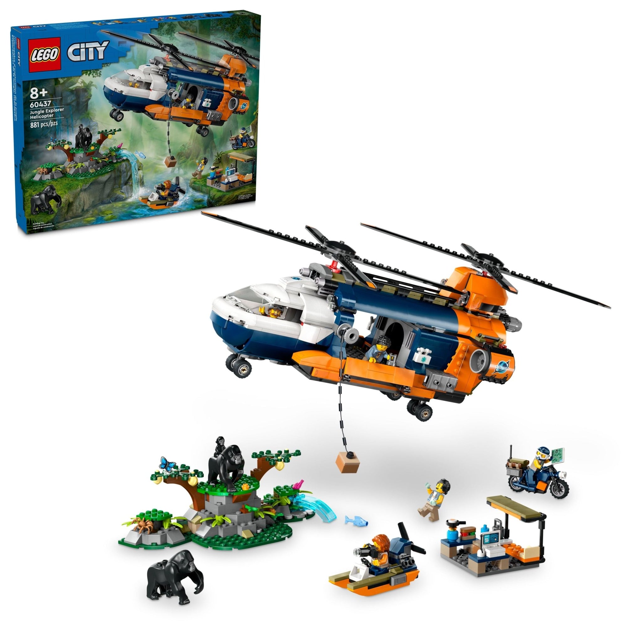 LEGO® City Jungle Explorer Helicopter at Base Camp Set 60437 - Mastermind Toys___233153