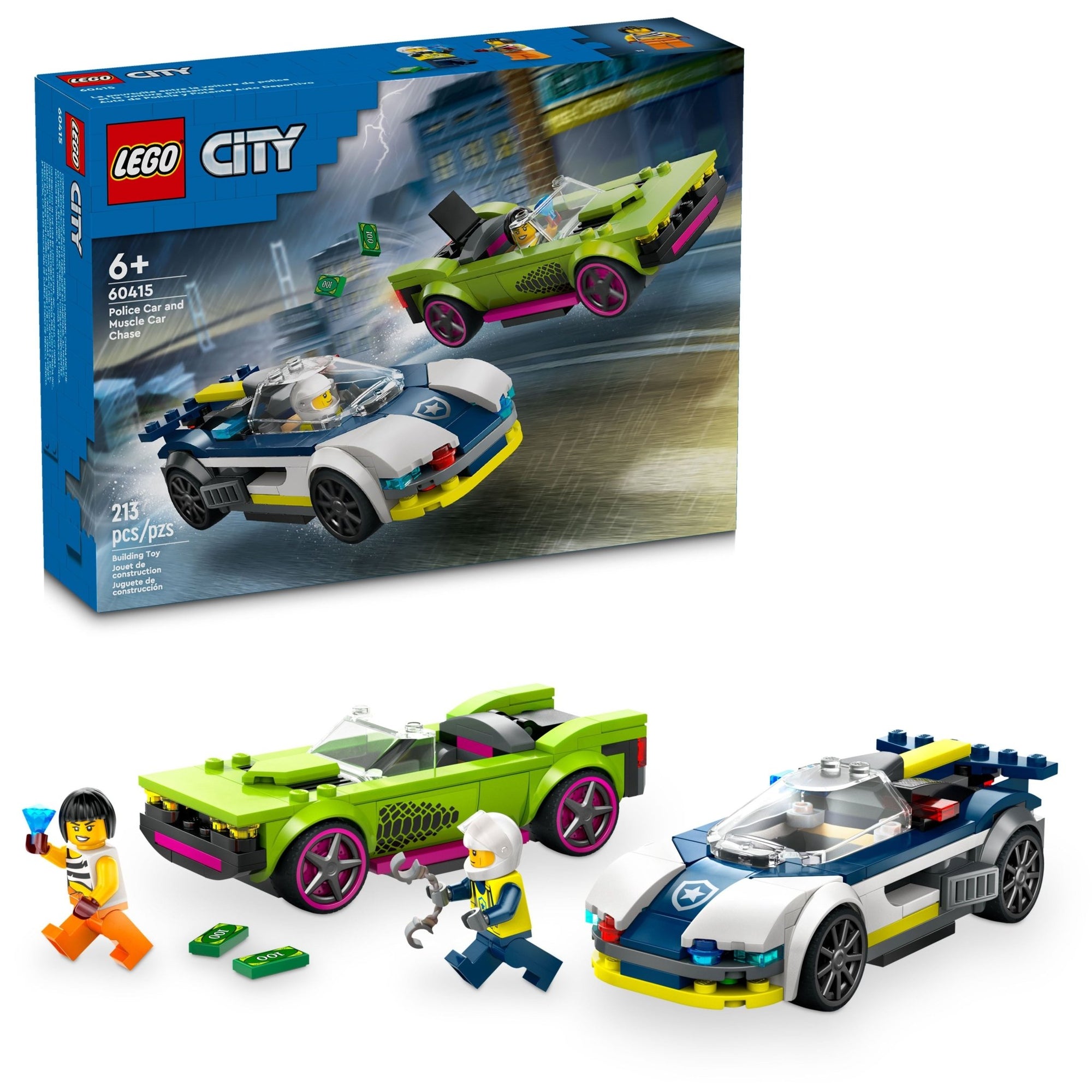 LEGO City Police Car and Muscle Car Chase Pretend Play Toy 60415 - Mastermind Toys___232507