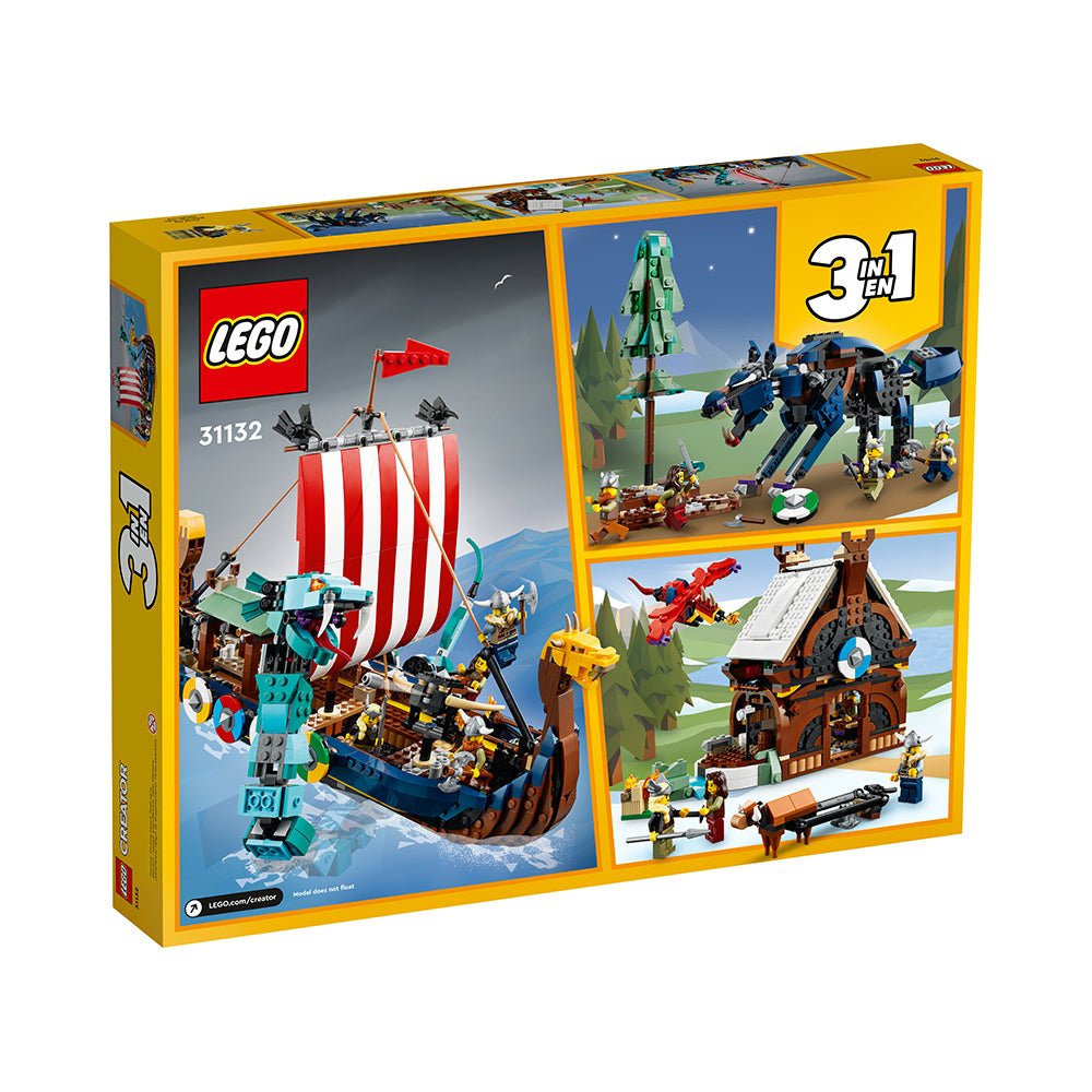 LEGO Creator 3in1 Viking Ship and the Midgard Serpent 31132 Building Kit (1,192 Pieces) - Mastermind Toys___226794