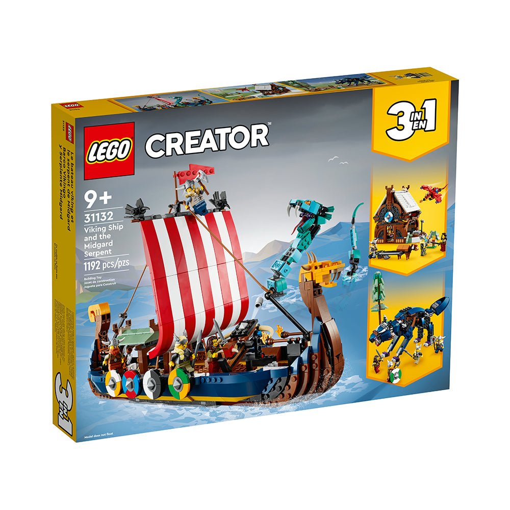 LEGO Creator 3in1 Viking Ship and the Midgard Serpent 31132 Building Kit (1,192 Pieces) - Mastermind Toys___226794