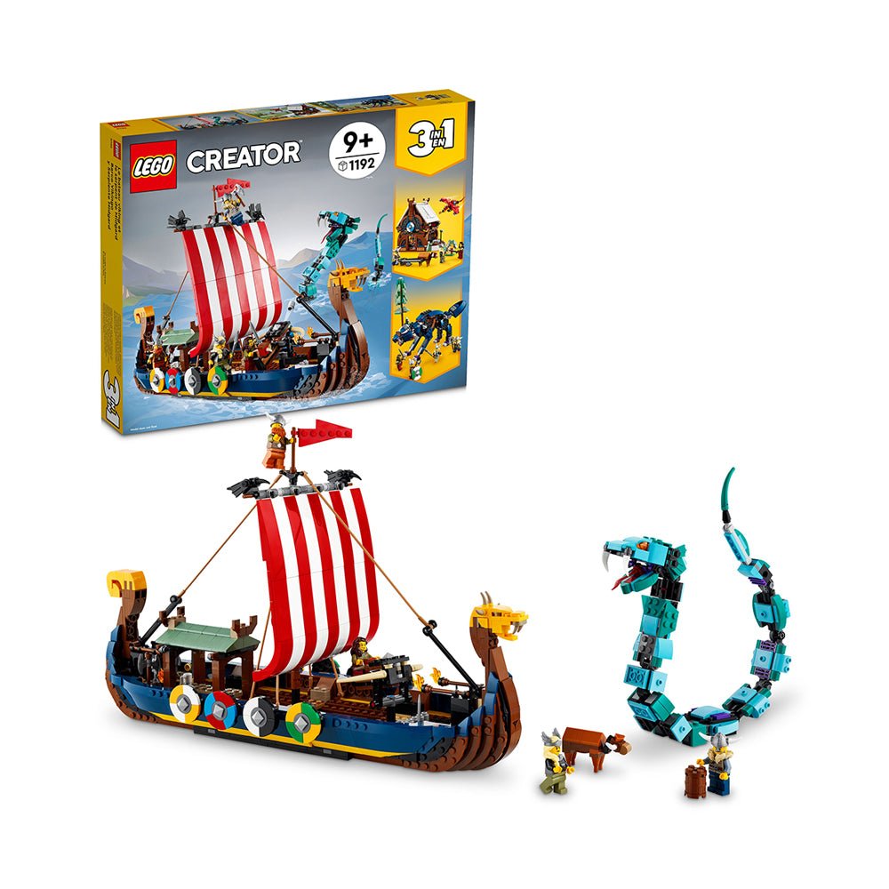 LEGO Creator 3in1 Viking Ship and the Midgard Serpent 31132 Building Kit (1,192 Pieces) - Mastermind Toys___226794