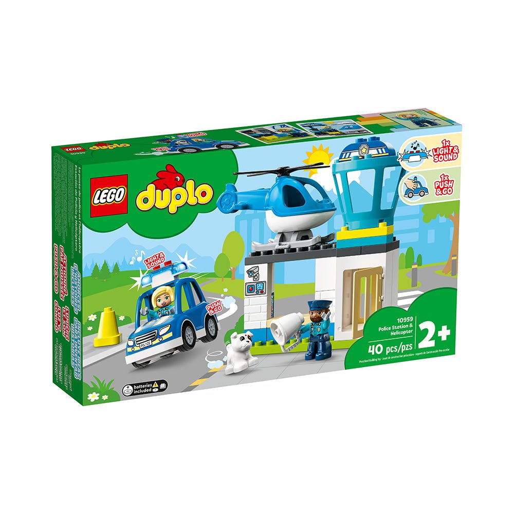 LEGO DUPLO Rescue Police Station & Helicopter 10959 Building Toy (40 Pieces) - Mastermind Toys___223766