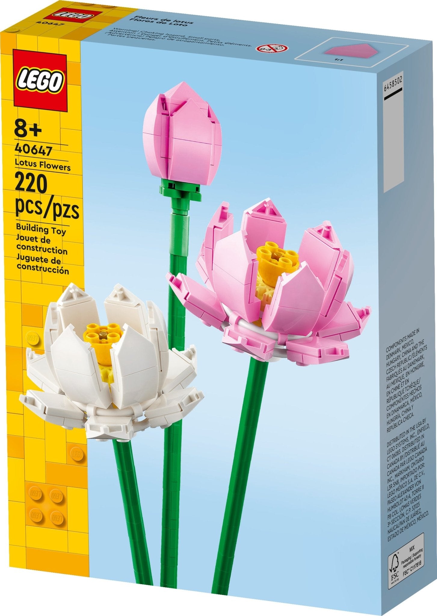 LEGO Lotus Flowers 40647 Building Toy Set for Ages 8+ (220 Pieces) - Mastermind Toys___232587