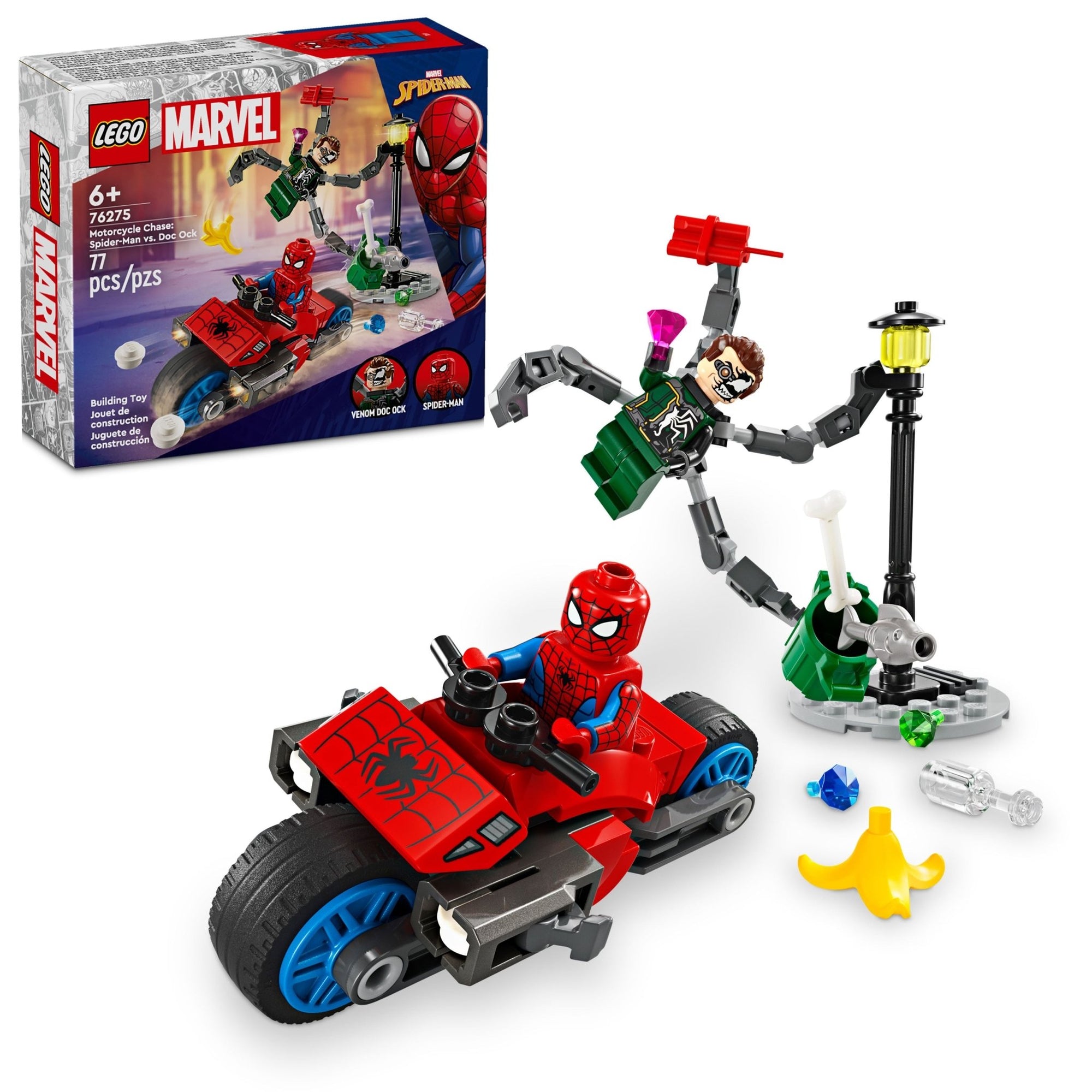 LEGO Marvel Motorcycle Chase: Spider - Man vs. Doc Ock, 76275 - Mastermind Toys___232574