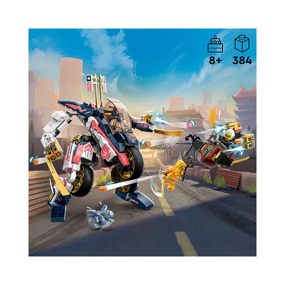 LEGO NINJAGO Sora’s Transforming Mech Bike Racer 71792 Building Toy Set (384 Pcs) - Mastermind Toys___229729