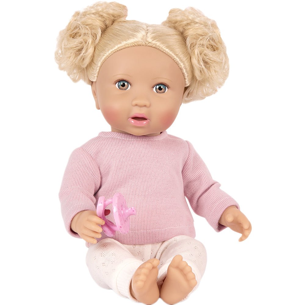 Lullababy Doll with Hair & Light Pink Top - Mastermind Toys___234796