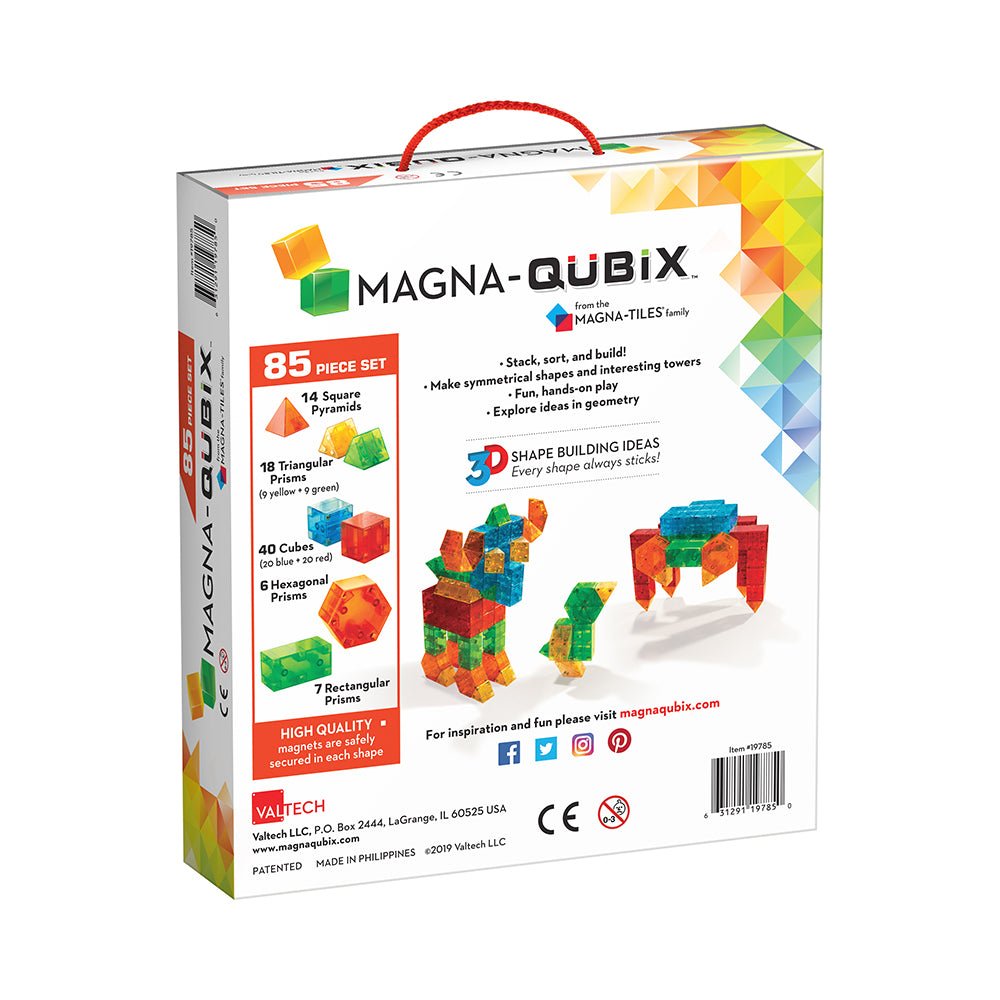 MAGNA - QUBIX® 85 - Piece Magnetic Construction Set, From MAGNA - TILES®, The ORIGINAL Magnetic Building B - Mastermind Toys___219264