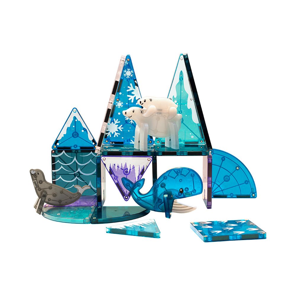 MAGNA - TILES Arctic Animals 25 - Piece Magnetic Construction Set, The ORIGINAL Magnetic Building Brand - Mastermind Toys___223075