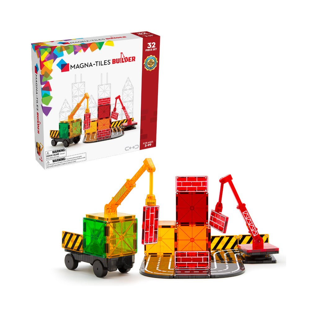 MAGNA - TILES Builder 32 - Piece Magnetic Construction Set, The ORIGINAL Magnetic Building Brand - Mastermind Toys___223077