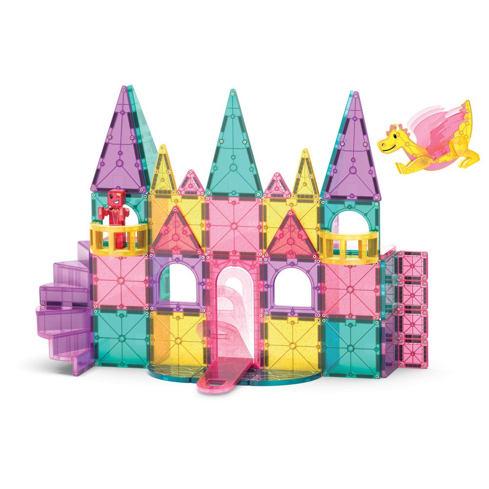 MAGNA - TILES® Castle DLX 48 - Piece Magnetic Construction Set, The ORIGINAL Magnetic Building Brand - Mastermind Toys___234361