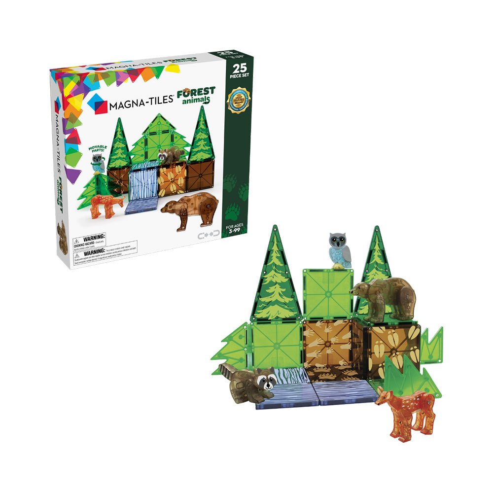 MAGNA - TILES Forest Animals 25 - Piece Magnetic Construction Set, The ORIGINAL Magnetic Building Brand - Mastermind Toys___228867