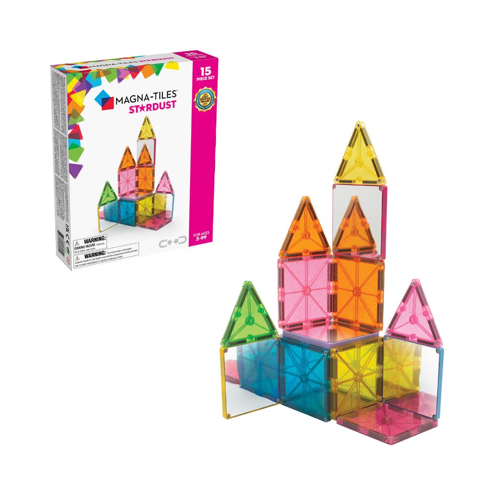 MAGNA - TILES Stardust 15 - Piece Magnetic Construction Set, The ORIGINAL Magnetic Building Brand - Mastermind Toys___220197