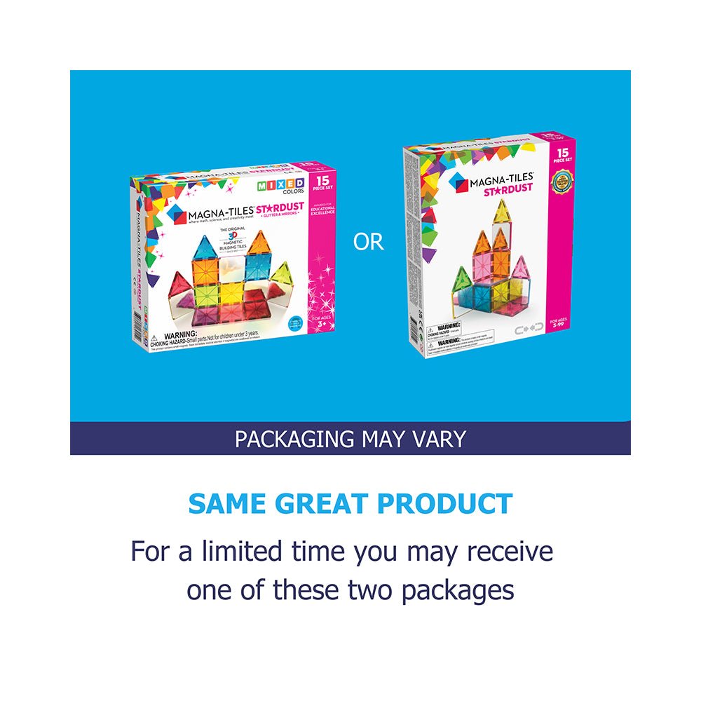 MAGNA - TILES Stardust 15 - Piece Magnetic Construction Set, The ORIGINAL Magnetic Building Brand - Mastermind Toys___220197