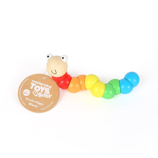 Cute colorful flexible wooden worm toy for baby shops CSG