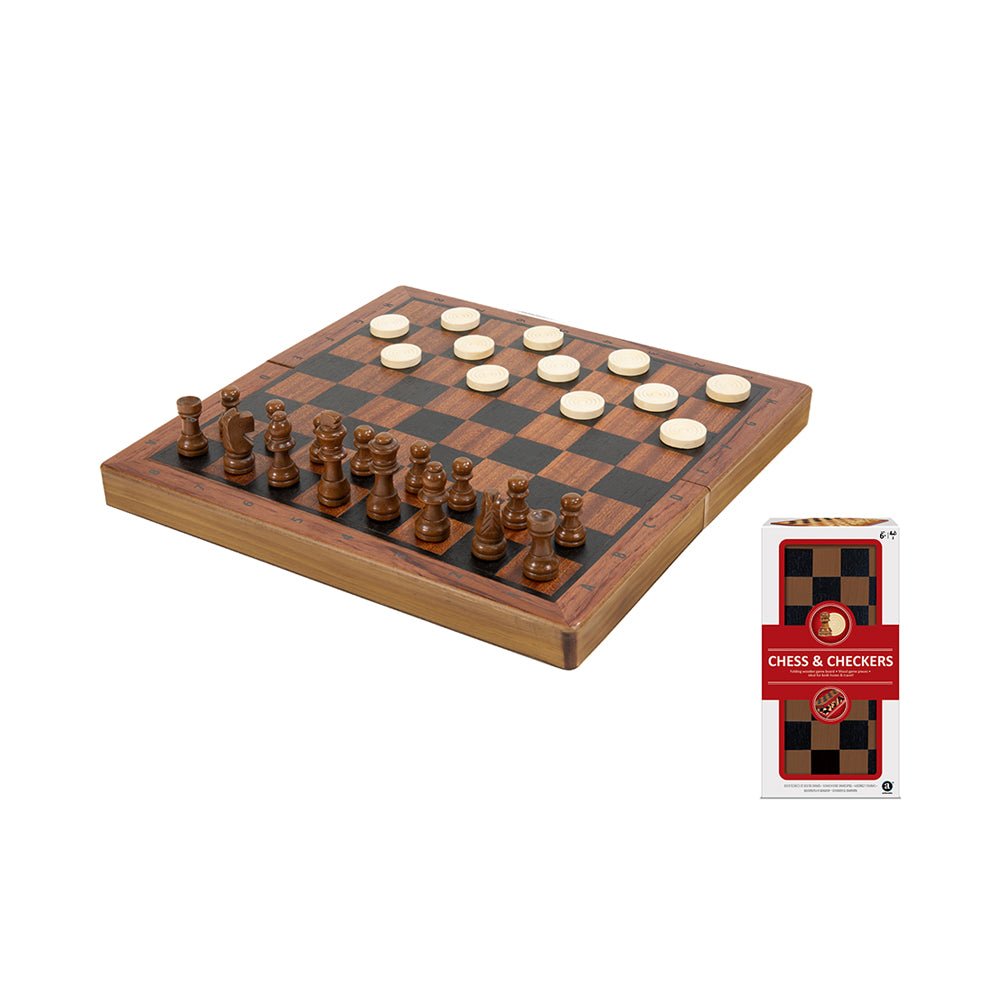 Mastermind Toys Deluxe Wood Folding Chess & Checkers Set - Mastermind Toys___222069