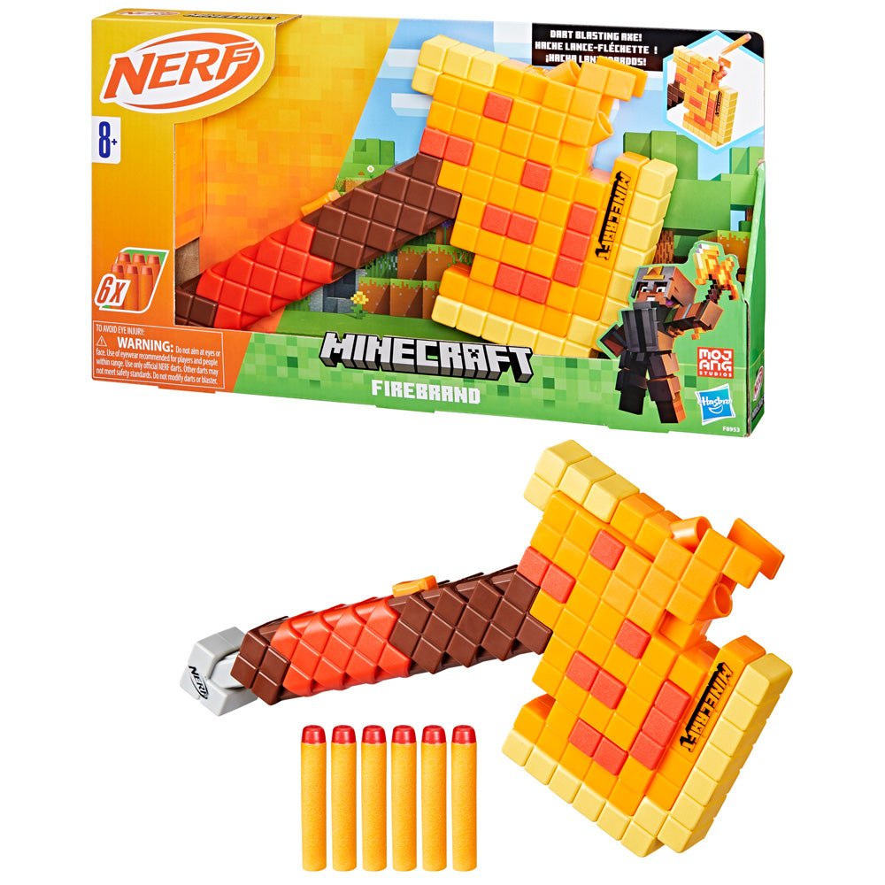 Nerf Minecraft Firebrand Dart Blasting Axe - Mastermind Toys___238739