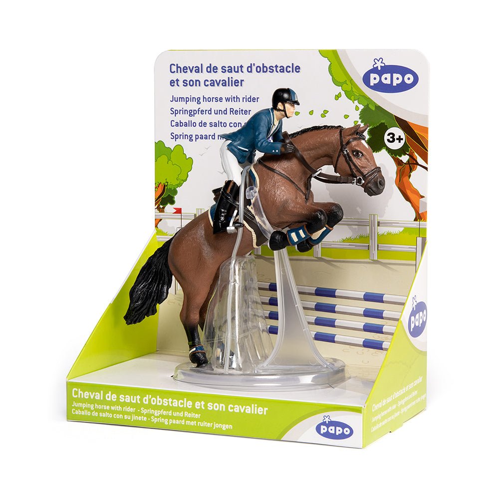 Papo Jumping Horse with Rider in Navy - Mastermind Toys___217933