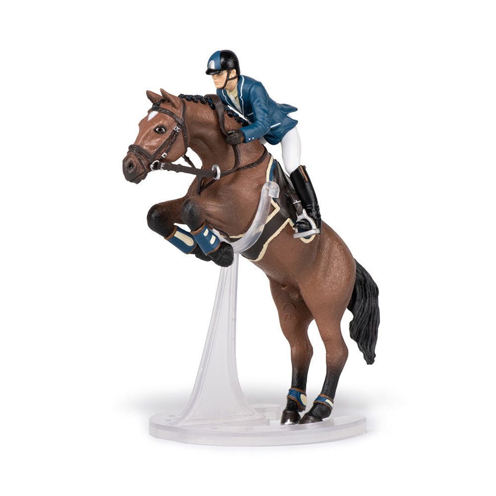 Papo Jumping Horse with Rider in Navy - Mastermind Toys___217933