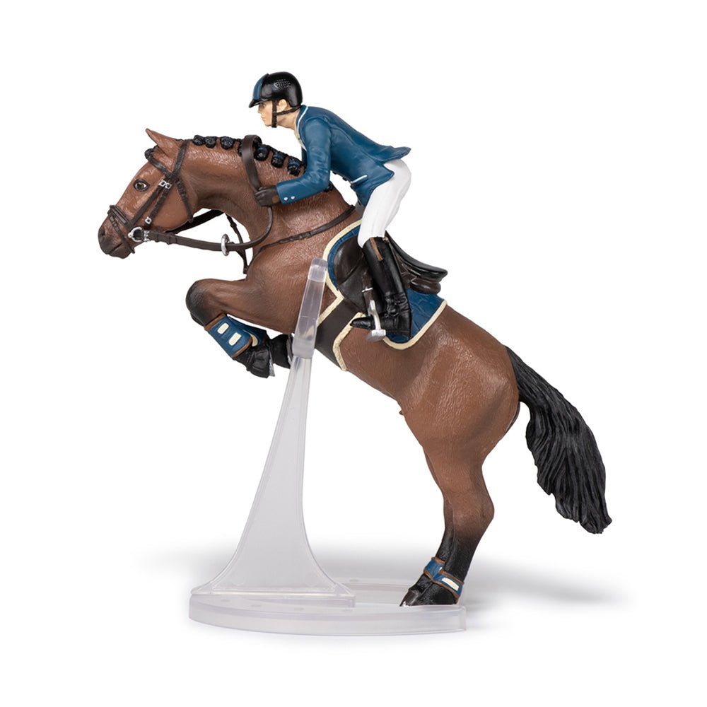 Papo Jumping Horse with Rider in Navy - Mastermind Toys___217933