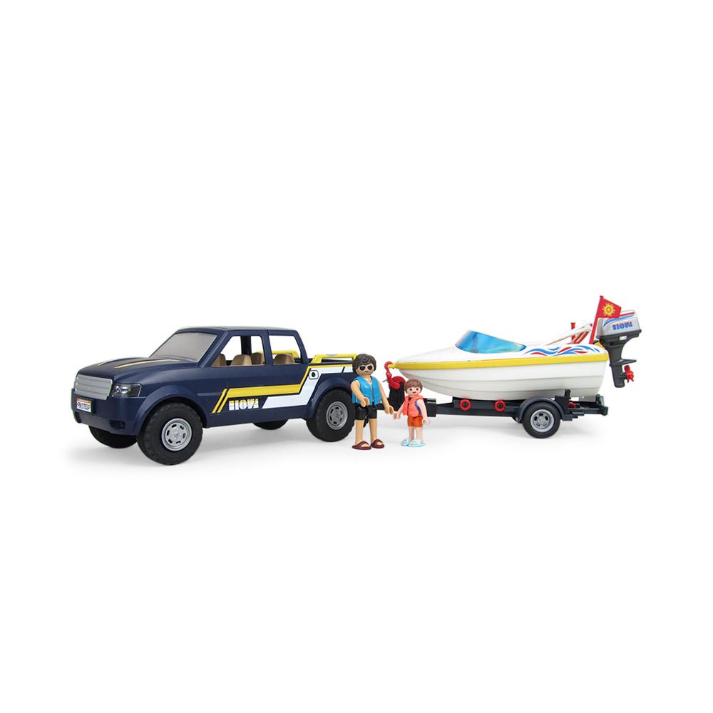 Playmobil Family Fun Pick - Up with Speedboat - Mastermind Toys___221696