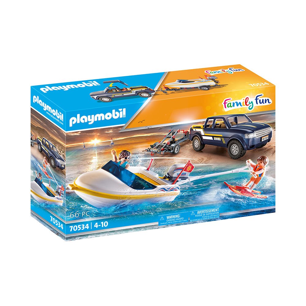 Playmobil Family Fun Pick - Up with Speedboat - Mastermind Toys___221696