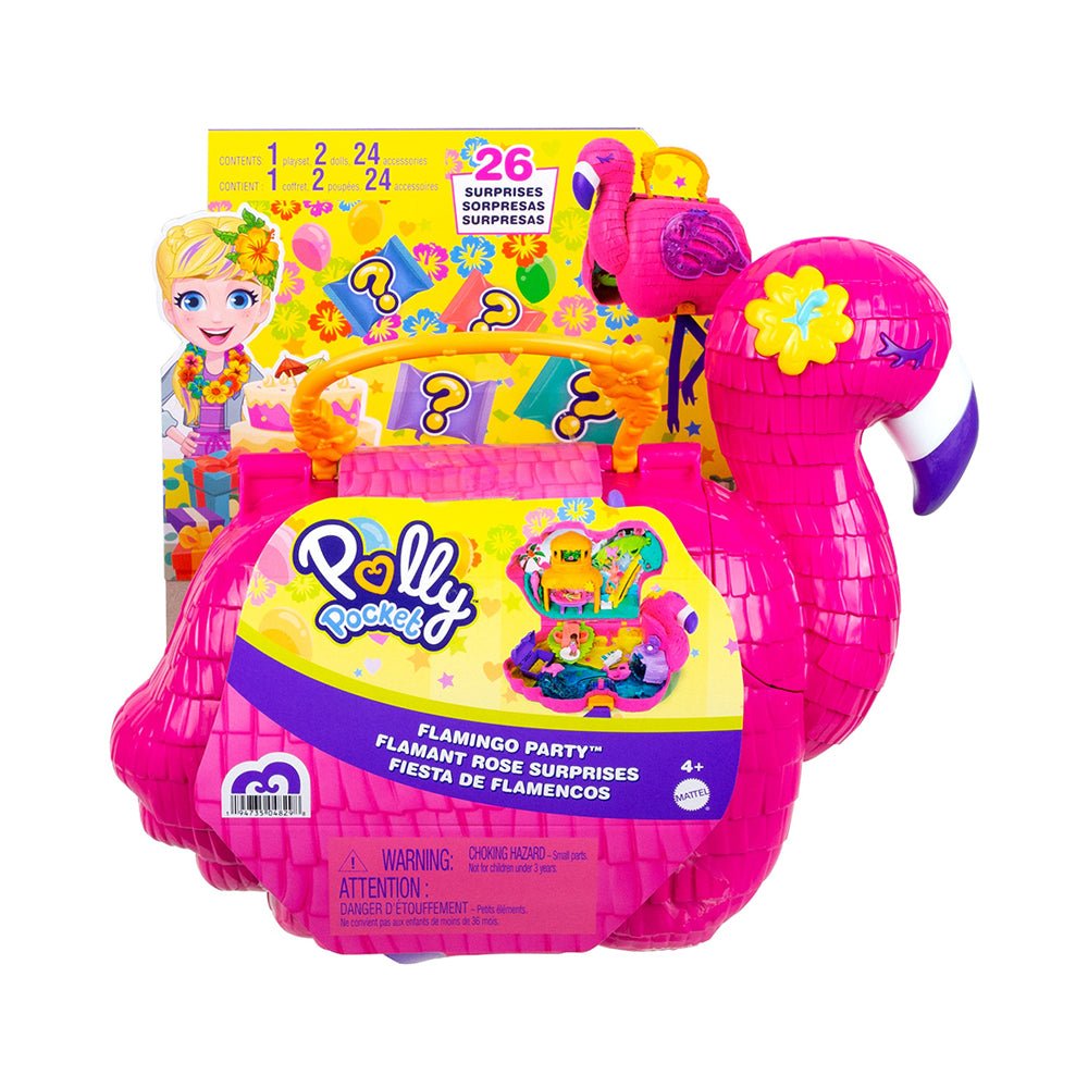 Polly Pocket Mini Toys | Compact Playset And 2 Dolls |Flamingo Party - Mastermind Toys___224486