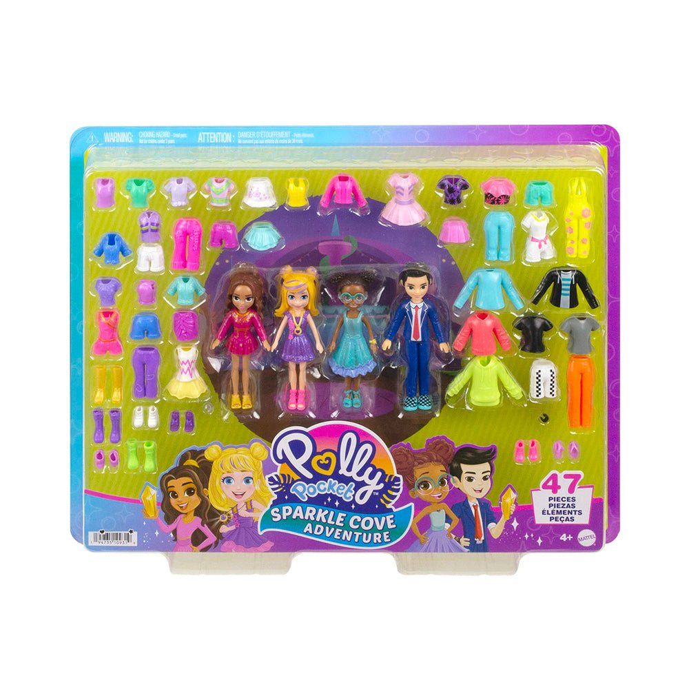 Polly Pocket Sparkle Cove Adventure Fashion Pack Playset With 4 Dolls & 45+ Total Pieces - Mastermind Toys___231025