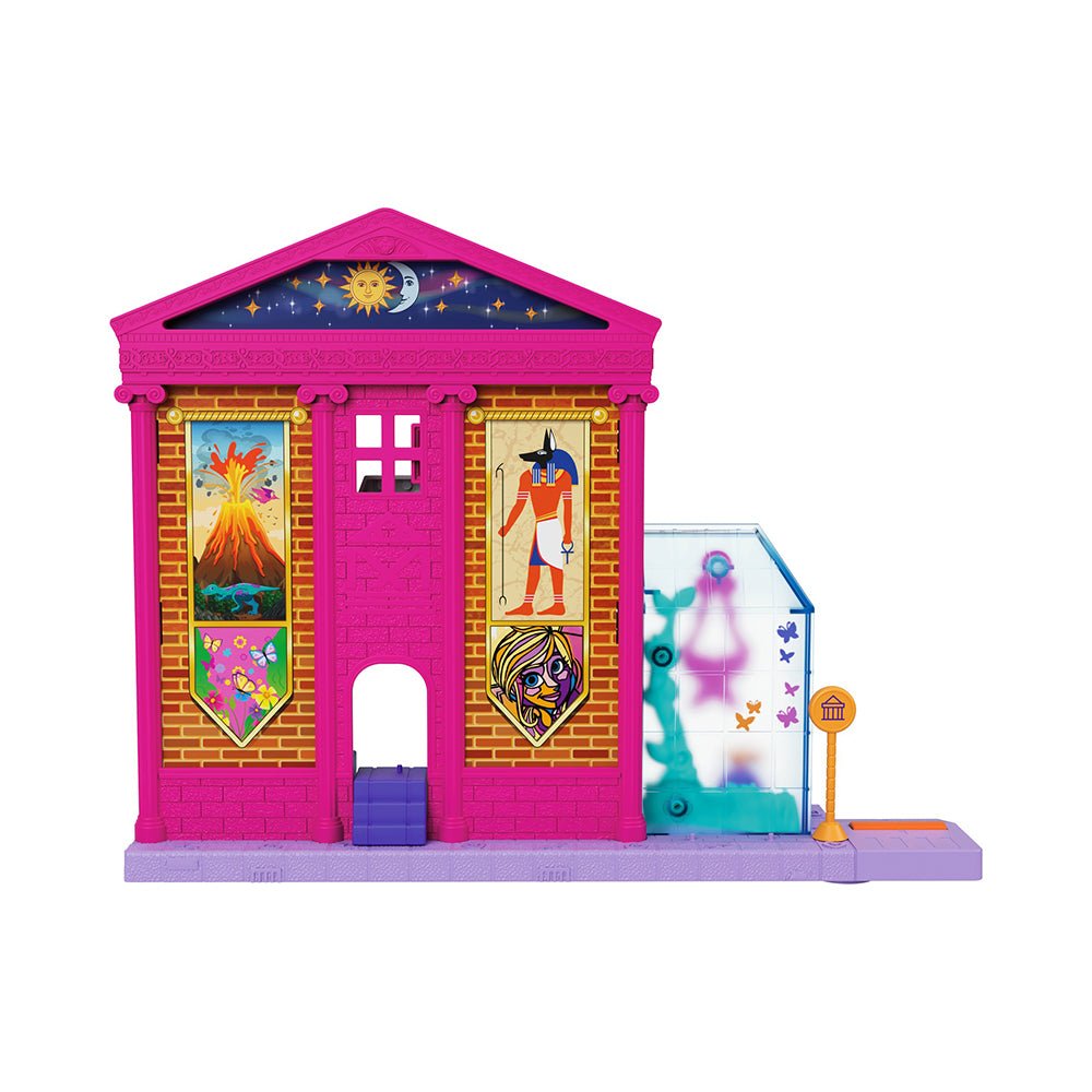 Polly Pocket Starring Shani Pollyville Museum Playset, 2 Micro Dolls, 3 Floors, 15 Accessories - Mastermind Toys___227077