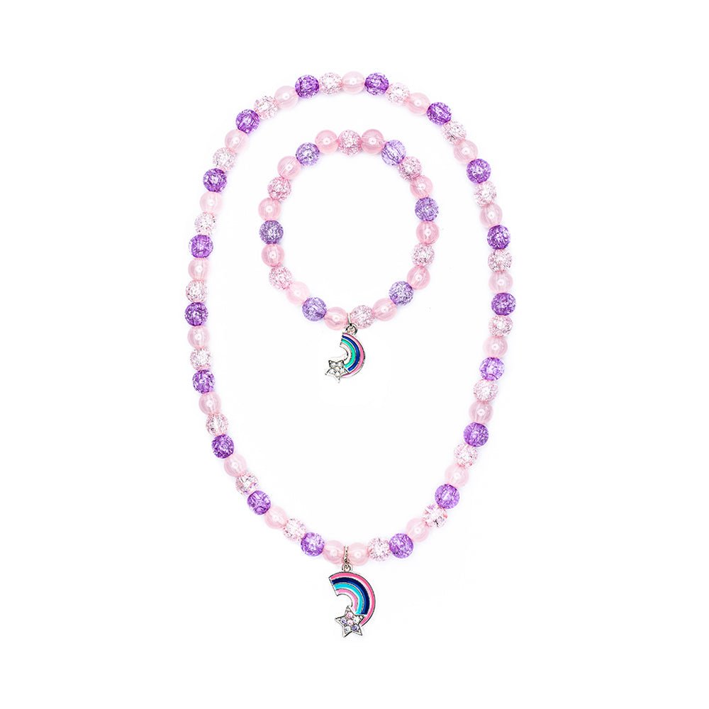 Purple Rainbow Necklace and Bracelet Assorted Set 2pc - Mastermind Toys___222848