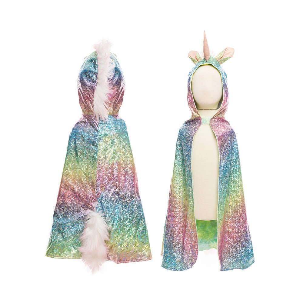 Rainbow Reversible Unicorn Dragon Cape, Size 5 - 6 - Mastermind Toys___231562