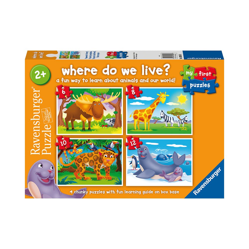 Ravensburger My First Puzzles Where Do We Live 6 - 12pc Puzzles - Mastermind Toys___223340