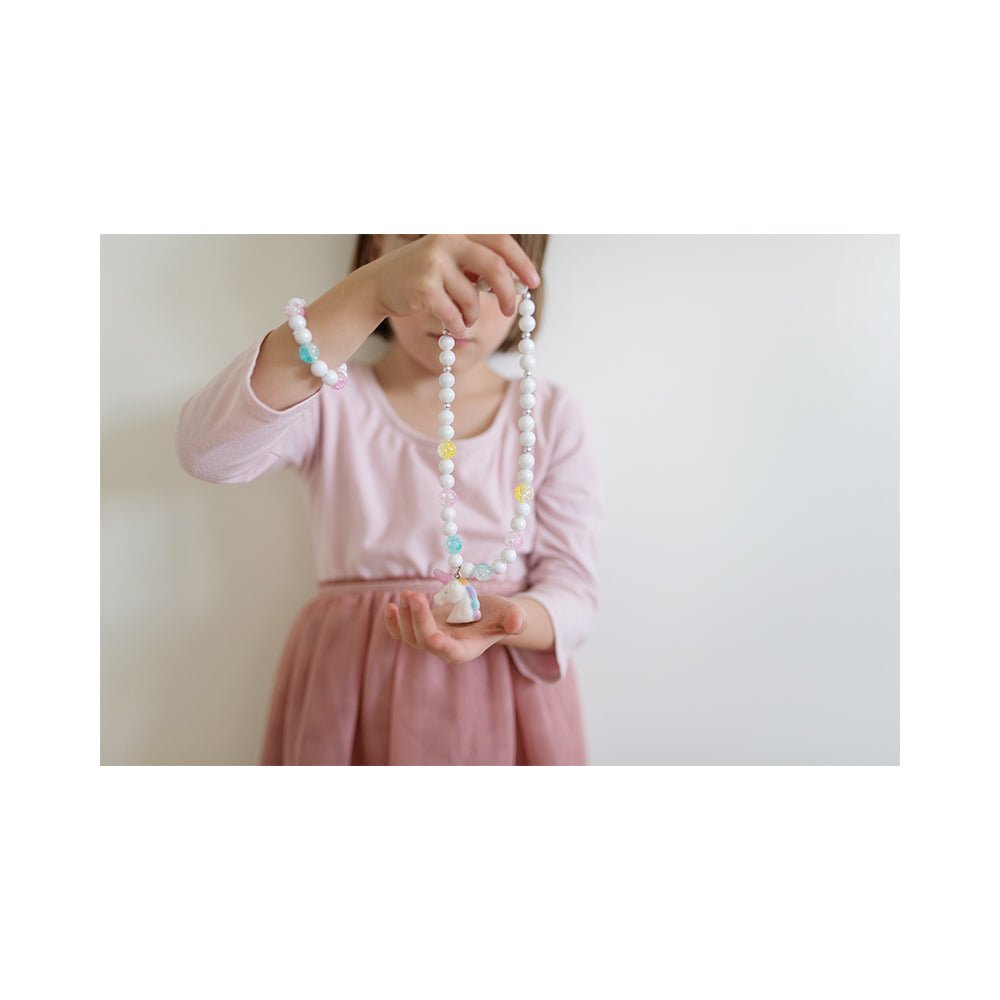 White Unicorn Necklace and Bracelet Set 2pc - Mastermind Toys___222849